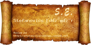 Stefanovics Edömér névjegykártya